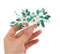 DEARMAMY Vintage Cristal Verde Nupcial con Detalle de Rhinestones y Flor Aleación Accesorio Floral para Novia y Damas de Honor