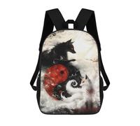 Death And Life Fox Fantasy Mochila Escolar Infantil Impresa En 3D 17inch Mochilas De Moda Para Niños De Primaria Y Secundaria