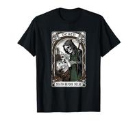 Death Before Decaf Funny Grim Reaper Tarot Coffee Barista Camiseta