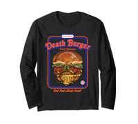 Death Burger Sarcasm Retro Vintage Funny Adult Humor Manga Larga