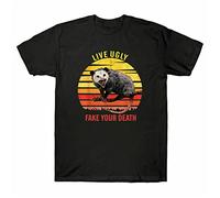 Death Cotton tee Opossum Short Vintage Fake Men's Live White Yellow Black Red Mens Women T Tshirts Camisetas y Tops 100% Cotton Your Sleeve Ugly(Small)