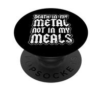 Death In My Metal Not My Meals Vegano Death Metal PopSockets PopGrip Adhesivo