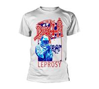 Death 'Leprosy Posterized' (Blanco) Camiseta - ¡NUEVO Y OFICIAL