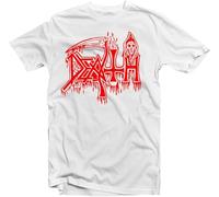 Death Logo (Red On White) T-Tshirts Camisetas y Tops New! Relapse Records Ts4159(X-Large)