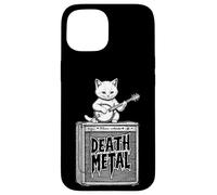 Death Metal Cat Funny Kitten Amplificador Heavy Banjo Music Carcasa para iPhone 15