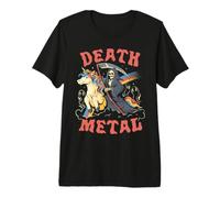 Death Metal Reaper en Unicorn Rainbow, Lindo y sarcástico Duely Camiseta Premium
