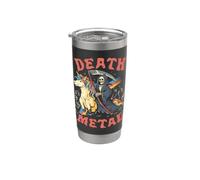 Death Metal Reaper en Unicorn Rainbow, lindo y sarcástico Duely Vaso térmico de acero inoxidable de doble pared