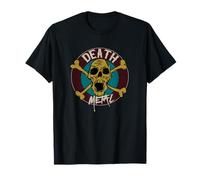 Death Metal Tibias Cruzadas del Cráneo Skull La Calavera Camiseta