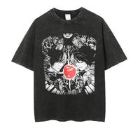 Death Note Anime T-Shirt Light Yagami/Misa Amane Hip Hop Vintage Verano Manga Corta Tops Streetwear Casual Tops Sudadera Hombre y Mujer, b, M
