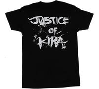 Death Note Deathnote Mens T-Tshirts Camisetas y Tops - Justice of Kira Splattered Word Image Black(Medium)