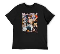 Death Note Vintage Bootleg Style T-Shirt Man's Fashion Cotton Black Clothes, Negro , XXL