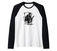 Death On The Throne Doom Scrolling The Internet Camiseta Manga Raglan