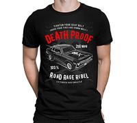 Death Proof Car Road Rage Rebel Men's T-Tshirts Camisetas y Tops DTG Printed Speed Black(Medium)