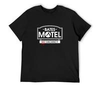 Death to Videodrome Psych Bates Motel Horror Film T-Shirt Man's Fashion Cotton Black Clothes, Negro , 3XL