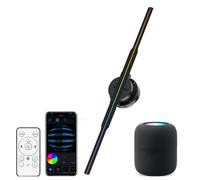 DEaThsalL Proyector de Hologramas con Ventilador, Pantalla Inteligente Publicitaria con Bluetooth y App LED 1010RGB HD, 352 LED de Resolución para Negocios y Tiendas