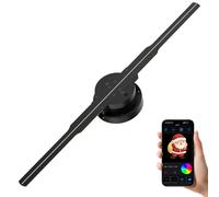 DEaThsalL Proyector holográfico 3D con Bluetooth y aplicación, Pantalla LED holográfica 1010RGB HD con resolución de 352 LED para comercios y Tiendas.