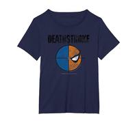 Deathstroke Cartoon Emblem Camiseta, Mujer Tallas Grandes, Azul Marino, 3XL Grande