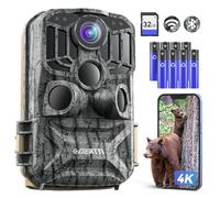 DEATTI Camara de Caza WiFi 4K 48MP,8 Pilas AA Tarjeta 32G Camara Fototrampeo con 0.1s Velocidad de Disparo y Gran Angular de 120° Camara Caza, IP66 Impermeable