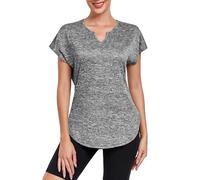Deaviya Camiseta deportiva para mujer, cuello en V, camiseta deportiva para mujer, camiseta de manga corta, camiseta funcional atlética, gimnasio, yoga, manga corta, camiseta de entrenamiento,