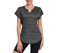 Deaviya Camiseta deportiva para mujer, cuello en V, camiseta deportiva para mujer, camiseta de manga corta, camiseta funcional atlética, gimnasio, yoga, manga corta, camiseta de entrenamiento,