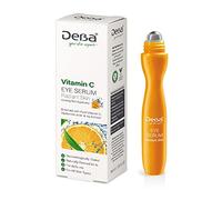DeBa Sérum para ojos con vitamina C Roll-On | Suero antiedad con efecto inmediato - pura vitamina C, ácido hialurónico, pantenol, extracto de hiedra y pleurimincyl, altamente concentrado, 15 ml