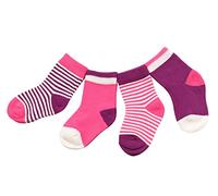 DEBAIJIA 4 Pares Bebé Calcetines Algodón 12-36 Meses Respirable Calcetin Para Niños Niñas Cómodo Absorber el Sudor Suelta Plana Violeta