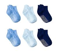 DEBAIJIA 6 Pairbaby de primavera y verano de algodón antideslizante del calcetín infantil del niño recién nacido para Bebé niño S (0-1 años) Azul