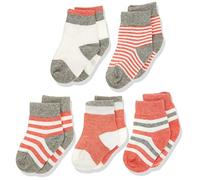 DEBAIJIA Niños Niñas Calcetines de Algodón Cómodo Deportivo Jogging Suave Elasticity Absorber el Sudor primavera verano otoño Color Rosa 0-1 año (Pack de 5 Pares)