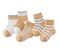 DEBAIJIA Niños Niñas Calcetines de Algodón Cómodo Deportivo Jogging Suave Elasticity Absorber el Sudor primavera verano otoño Color Amarillo 0-1 año (Pack de 5 Pares)