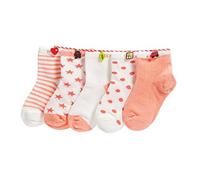 DEBAIJIA Niños Niñas Calcetines de Algodón Cómodo Suave Deportivo Jogging Elasticity Absorber el Sudor primavera verano otoño Color Naranja 4-6 año (Pack de 5 Pares)