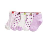 DEBAIJIA Niños Niñas Calcetines de Algodón Cómodo Suave Elasticity Absorber el Sudor primavera verano otoño Color Violeta 1-3 año (Pack de 5 Pares)