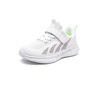 DEBAIJIA Niños Zapatillas de Deporte Ligeras Niña Zapatillas de Correr Casual Niño Zapatillas de Running Sneakers Antideslizante Unisex Transpirable EU 30 Blanco