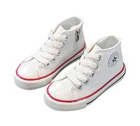 DEBAIJIA Niños Zapatos De Lona Sneakers Clásico Zapatillas de Deportivos Running Casuales Zapatos Atléticos Calzado De Deporte EU 32.5-B-Blanco Rojo