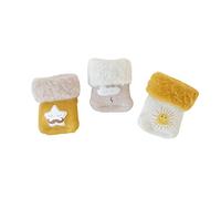 DEBAIJIA Set 3 pares Calcetines Etra caliente grueso calcetines del invierno mullido paño grueso y suave de los botines Cuff Bebé niña Yellow/Kakhi/Beige M ( 1-3 Years )