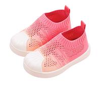 DEBAIJIA Zapatos para Niños 1-7T Bebés Caminata Zapatillas Gradiente Color Suela Suave Malla PVC Material 30/31 EU Rose Rojo (Tamaño Etiqueta 29) (XBX29-BK-TJ-PK02-29M)