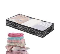 Debajo de una cama, una ventana transparente con una ventana clara, se organizan almohadillas de 80 litros, zapatos y almohadas para organizar los cuerpos bajo BEP B y la ropa de cama debajo de la