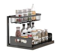 Debajo del estante de lavabo, 2 pisos de la encimera de cocina de la cocina de la cocina, estante de cocina multifuncional estante de especias de especias unterschrankenrankenzregal refrigerador del r