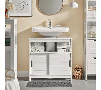 debajo del Lavabo con 1 Estante y SoBuy FRG128-II-W Mueble para