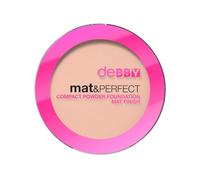 Debby By DEBORAH Mat & Perfect Compact Powder Foundation Mat Finish 01 - Base de maquillaje compacta en polvo, resistente al agua