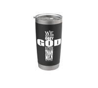 Debemos obedecer a Dios antes que a los hombres Verso de la Biblia Hechos 5:29 Vaso térmico de acero inoxidable de doble pared