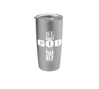 Debemos obedecer a Dios antes que a los hombres Verso de la Biblia Hechos 5:29 Vaso térmico de acero inoxidable de doble pared