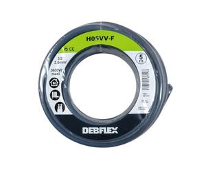Debflex 147312 - Bobina (HO5VV-F 3G,2,5, 5 m), color gris