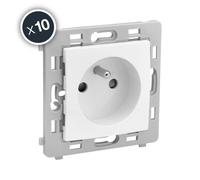 Debflex 802000 2P+T - Mecanismo de toma de corriente (2 unidades), color blanco