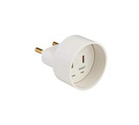 DEBFLEX - Adaptador EE.UU./Francia - Adaptador de Viaje para Conectar el Enchufe Americano al Enchufe Francés - Blanco