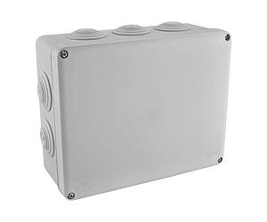 DEBFLEX - Caja de Derivación Estanca IP55 - Para Conexión Segura de Cables - Se Fija en la Pared en Superficie - Gris - 220 x 170 x 90 mm