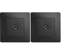 DEBFLEX - Caly - Enchufe TV de Pared - Conexión TV o Decodificador TDT - ABS - Instalación Empotrable - Dispositivo Completo con Placa de Acabado - Negro - 85 x 85x 40 mm (Paquete de 2)