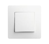 DEBFLEX - Caly - Interruptor Commutador - Interruptor de Pared Cuadrado para Control de Iluminación - Terminales de Conexión Automática - ABS - Instalación Empotrable - Blanco - 71 x 71 x 37 mm