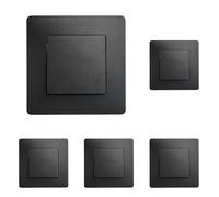DEBFLEX - Caly - Interruptor Commutador - Interruptor de Pared Cuadrado para Control de Iluminación - Terminales de Conexión Automática - ABS - Instalación Empotrable - Negro - 71 x 71 x 37 mm