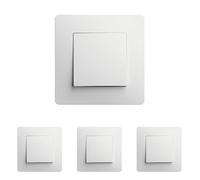 DEBFLEX - Caly - Interruptor de Botón Pulsador - Interruptor de Pared para Control de Iluminación -Comando Completo - Instalación Rápida - ABS - Instalación Empotrable - Blanco - 85 x 85 x 33 mm