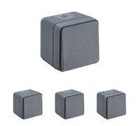 DEBFLEX - Cyklone - Interruptor Conmutador Completo - Interruptor de Pared- Estanco IP55 - Interior/Exterior - Instalación en Superficie - Gris Oscuro - 75 x 75 x 65 mm (Paquete de 4)